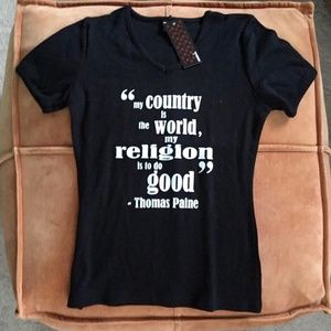 NWT Thomas Paine quote t-shirt Size S